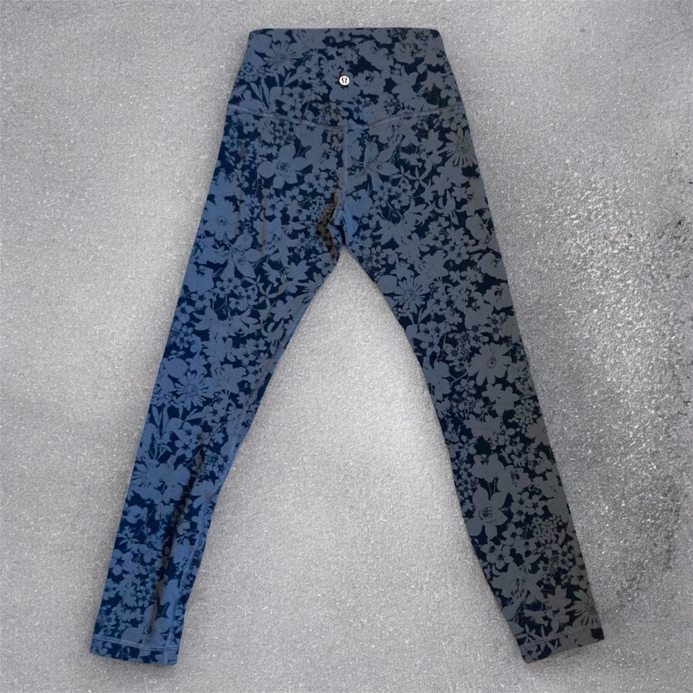 Lululemon Align Floral Gray and Black Leggings